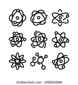 icono de átomo o logotipo símbolo de signo aislado ilustración vectorial - Colección de iconos vectoriales de estilo negro de alta calidad
