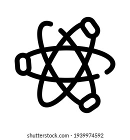 Icono de átomo o logotipo símbolo de signo aislado ilustración vectorial