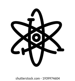 Icono de átomo o logotipo símbolo de signo aislado ilustración vectorial