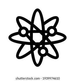 Atom-Symbol oder Logo einzeln auf Zeichen, Vektorgrafik