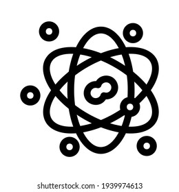 Icono de átomo o logotipo símbolo de signo aislado ilustración vectorial