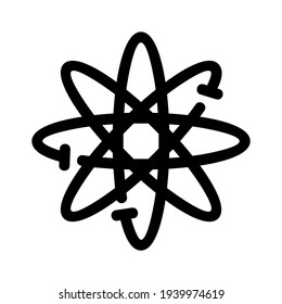 Icono de átomo o logotipo símbolo de signo aislado ilustración vectorial
