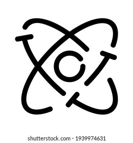 Icono de átomo o logotipo símbolo de signo aislado ilustración vectorial