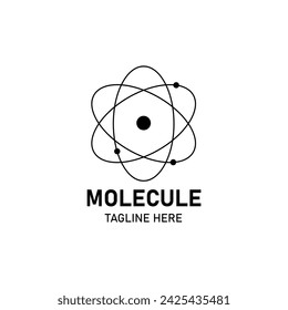 Atom icon logo. Science logo. Vector illustration isolated on white background.