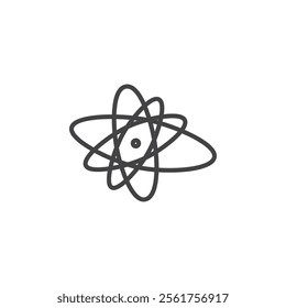 Atom icon Logo symbol outline set