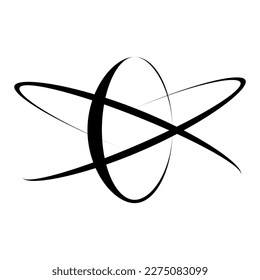Icono de átomo. Símbolo científico abstracto moderno. Ilustración vectorial aislada en fondo blanco.