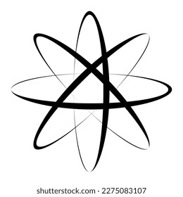 Atom icon. Modern abstract scientific symbol. Vector illustration isolated on white background.