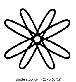 Atom icon, modern minimal flat design style. Vector illustration, science symbol