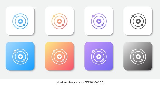 Atom Ikone der modernen Wissenschaft
Technologie, Wissenschaft und Medizin Farbverlauf-Farbe für Web-App-Banner-Logo - Vektorgrafik
