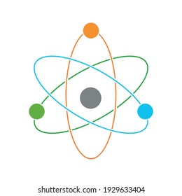 atom icon. molecular sign on white background color editable