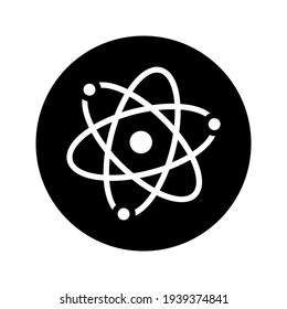 Atomsymbol. molekulares Zeichen auf weißem Hintergrund, editierbar