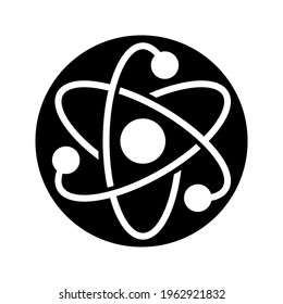 Atomsymbol. molekulares Zeichen auf weißem Hintergrund, editierbar