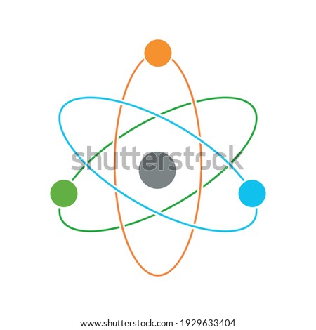 atom icon. molecular sign on white background color editable