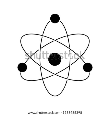 atom icon. molecular sign on white background color editable