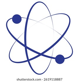 atom icon. molecular sign. Science symbol in a black circle. Vector illustration. design eps 10 