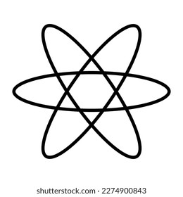 Atom icon. Molecule or atom symbol. Vector illustration isolated on white background.