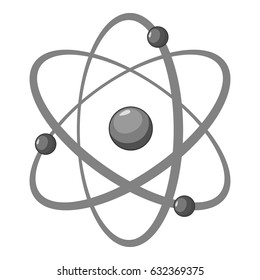 Atom icon in monochrome style isolated on white background vector illustration
