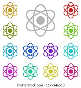 Atom icon in multi color style. Simple glyph vector of education set for UI and UX, website or mobile application