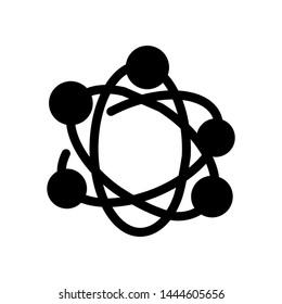 Atom icon , neutron dna vector emblem isolated 

illustration, science template logo , outline solid 

background white
