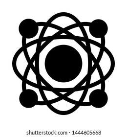 Atom icon , neutron dna vector emblem isolated 

illustration, science template logo , outline solid 

background white
