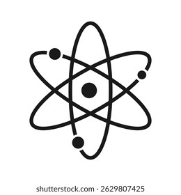 Atom Icon. Nuclear defense symbol, atomic warfare icon stock illustration