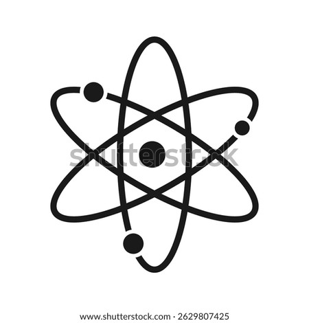 Atom Icon. Nuclear defense symbol, atomic warfare icon stock illustration