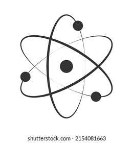 Atom icon. Nuclear energy symbol. Atomic sign. Science logo. Vector illustration image.