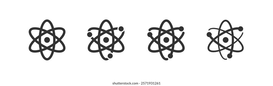 Atom icon. Nuclear science. Chemistry molecular.