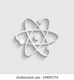 atom icon on a grey background