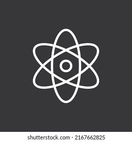 Atom icon on grey background