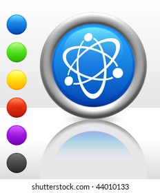 Atom Icon on Internet Button Original Vector Illustration