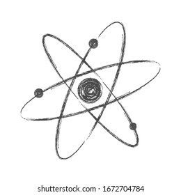 Atom icon on a white background. Simple flat design for creating a logo, logo, website or app icon.
