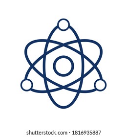 Atom icon on white background, vector illustration
