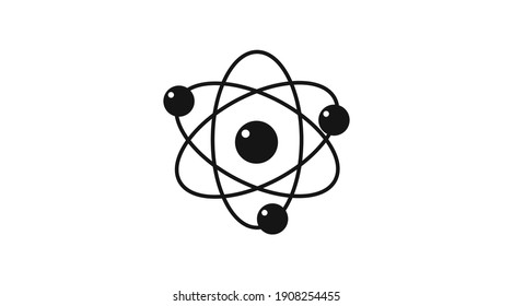 Atom Symbol auf weißem Hintergrund. Vektorgrafik.
