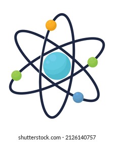 Atomsymbol auf weißem Hintergrund