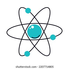 Atomsymbol auf weißem Hintergrund