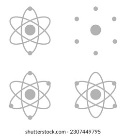 Atomsymbol auf weißem Hintergrund, Vektorgrafik