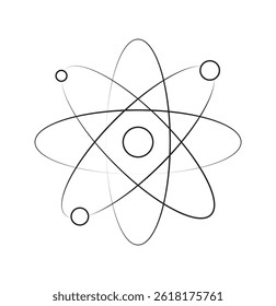 atom icon on white background . 