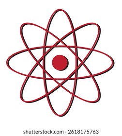 atom icon on white background . 