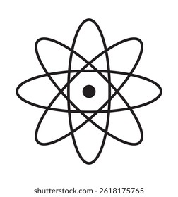 atom icon on white background . 