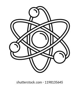 Atom icon. Outline illustration of atom vector icon for web design isolated on white background