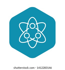 Atom icon. Outline atom vector icon for web design isolated on white background