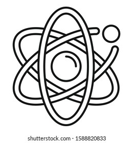 Atom icon. Outline atom vector icon for web design isolated on white background
