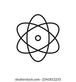 Atom icon Outline vector for web ui