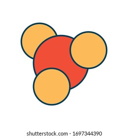 atom icon over white background, line and fill style, vector illustration