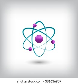 Atom Icon. Physics Logo. Atom Model. Vector Illustration