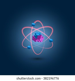 Atom Icon. Physics Logo. Atom Model. Vector Illustration