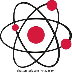 Atom icon with red atoms