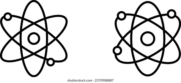 "Atom Icon Representing Science, Chemistry, and Molecular Structure for Atomic Theory, Research, and Scientific Discovery"