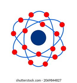 Atom icon. Atom with revolving electrons concept.